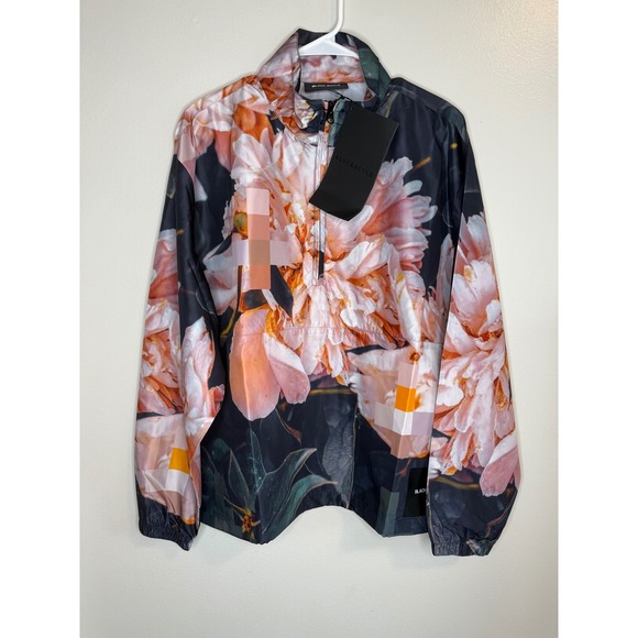 Black Scale Digi Floral Anorak Jacket Pullover Mens Size M - Picture 1 of 6